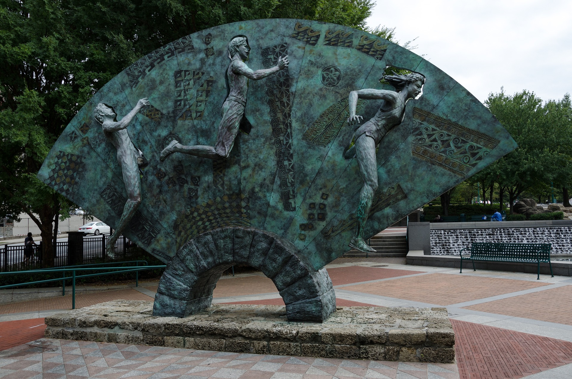 A sculpture located at Centennial Olympic Park