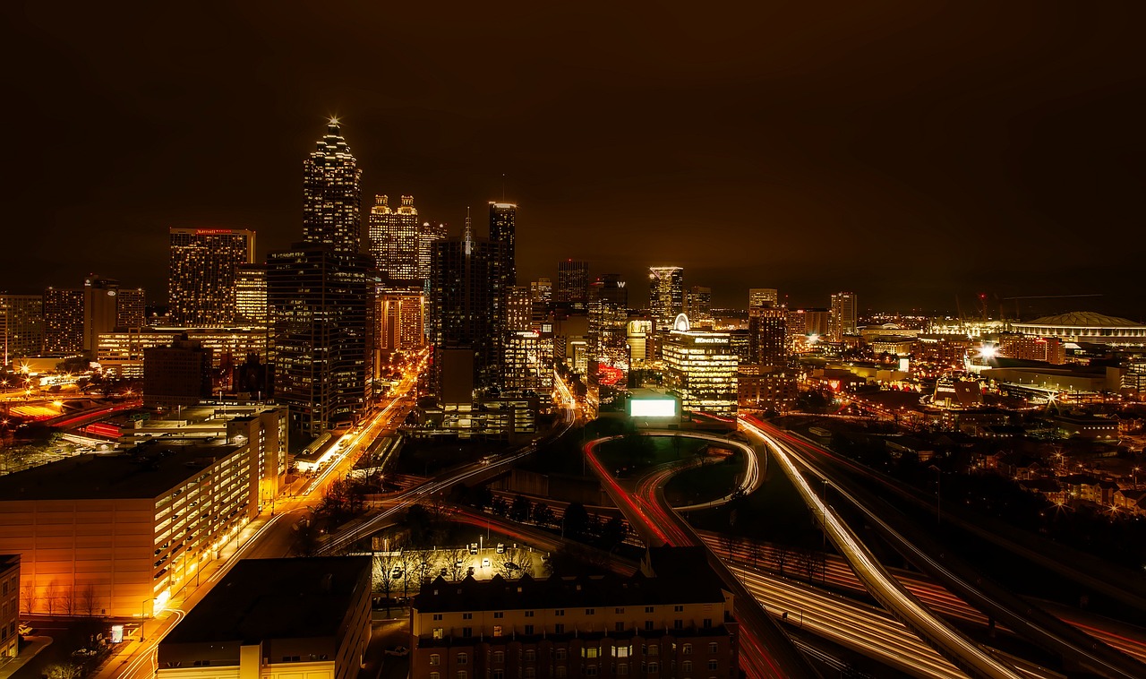 An overhead shot of Atlanta, GA
