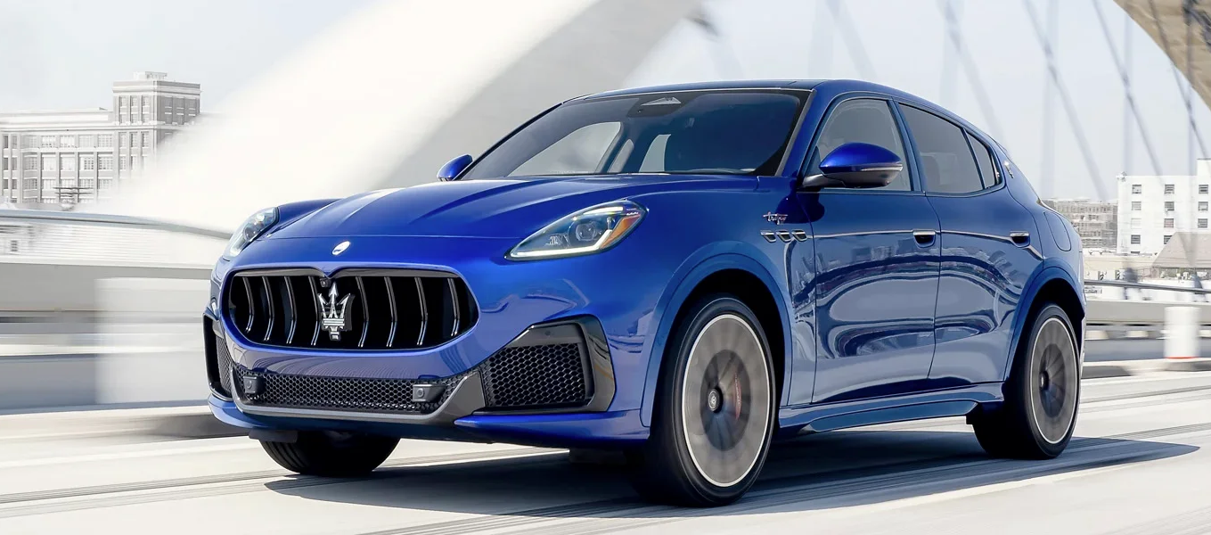 The 2023 Maserati Grecale on a white bridge